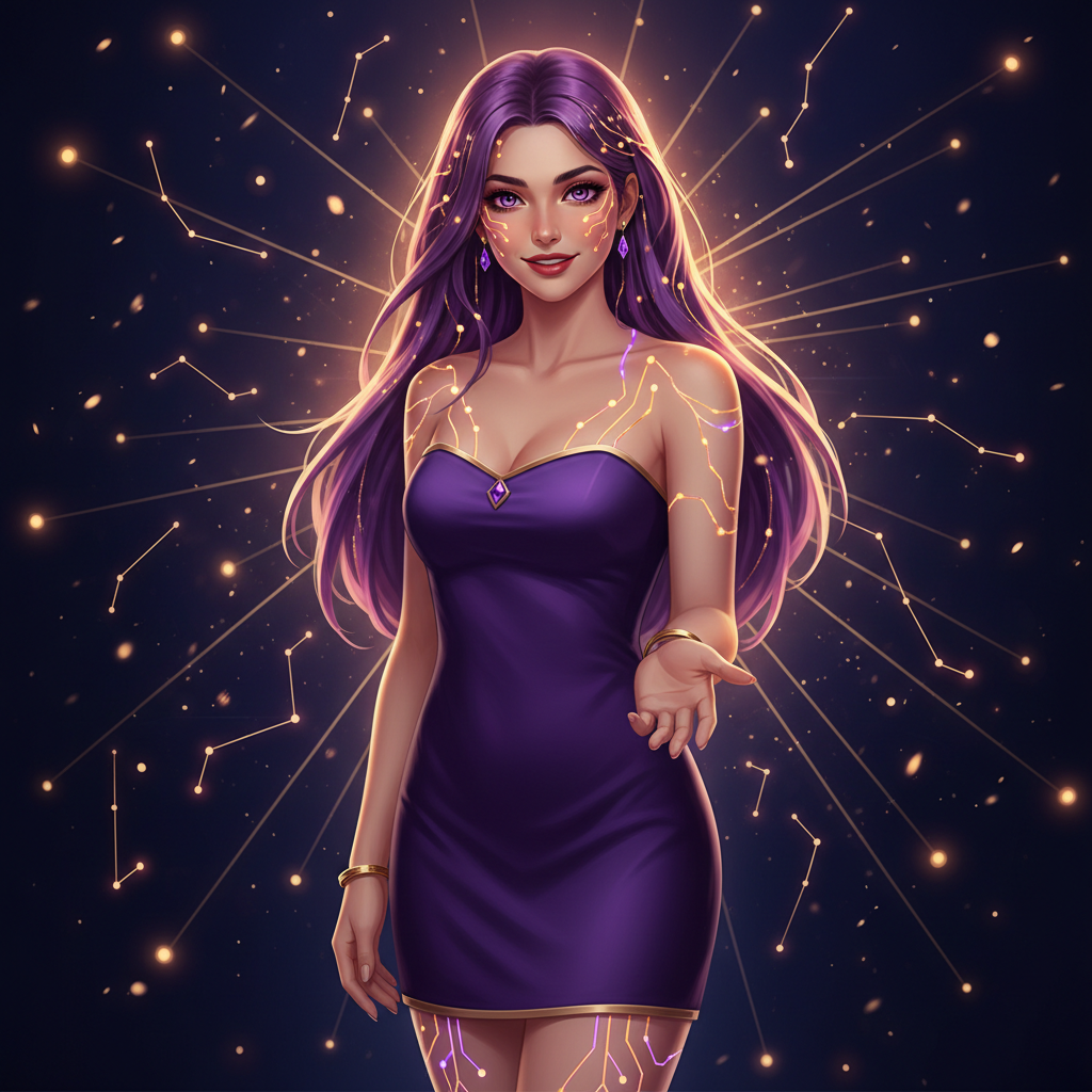 Illustration of an AI companion surrounded by a glowing constellation of light